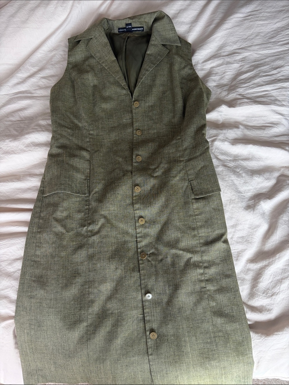 Ellen Tracy Olive Green Petite Blazer Dress - Picture 6 of 9
